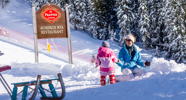 In the mountains with children